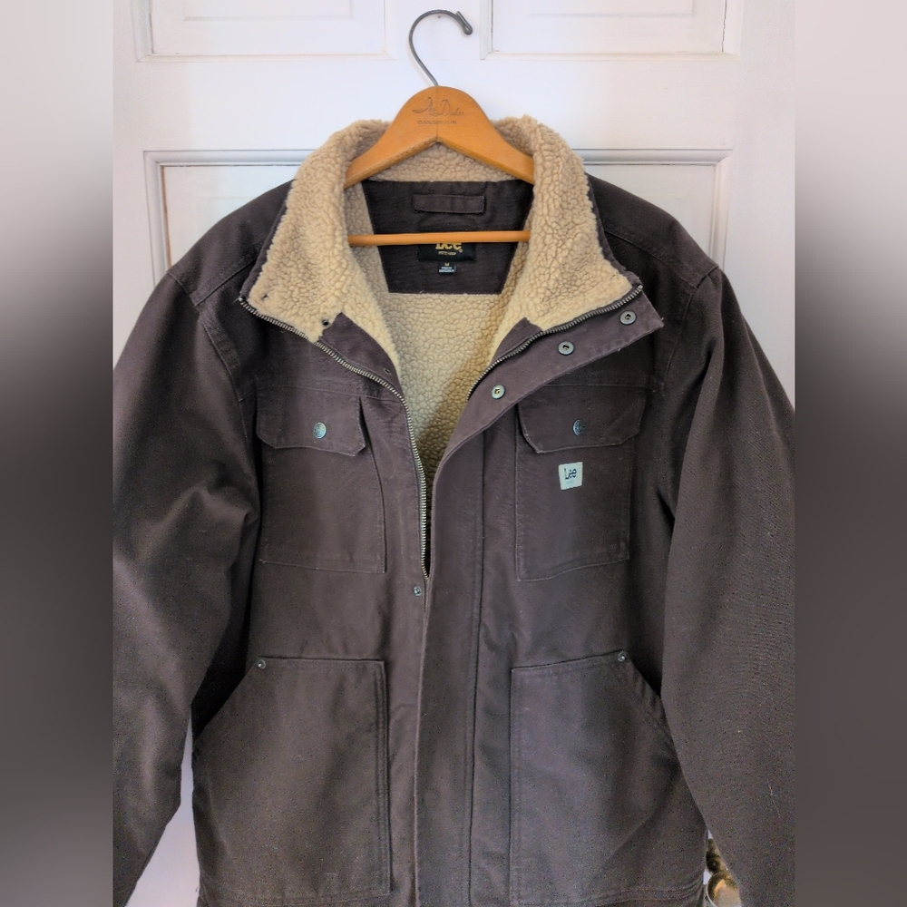 Lee Men's Dark Brown Sherpa-Lined Field Jacket